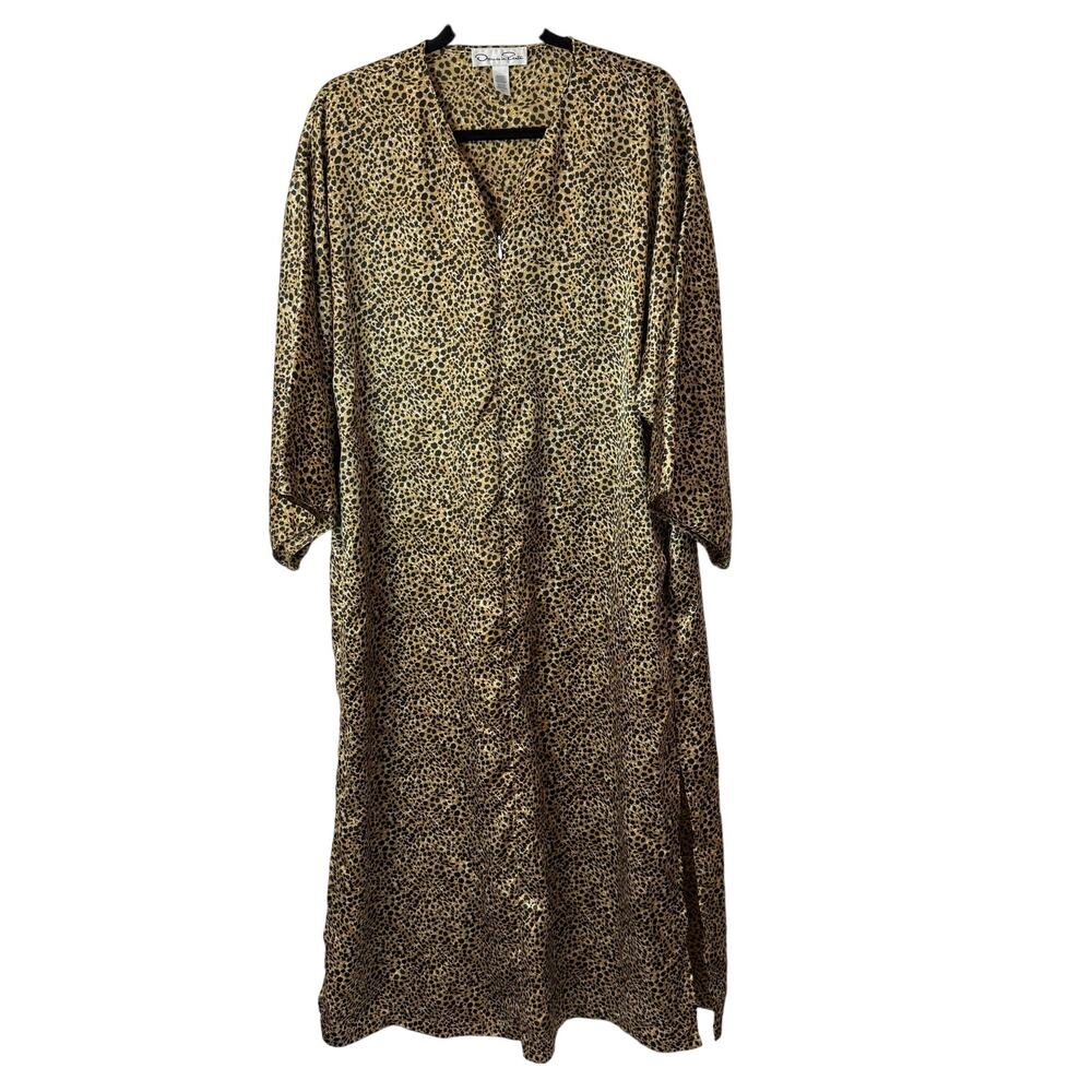 Oscar De la Renta Vintage Nightgown Long Dress Kimono Leopard‎ Medium